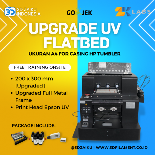 Zaiku UV Flatbed Full Color Printer Ukuran A4 for Casing HP Tumbler - Non Varnish